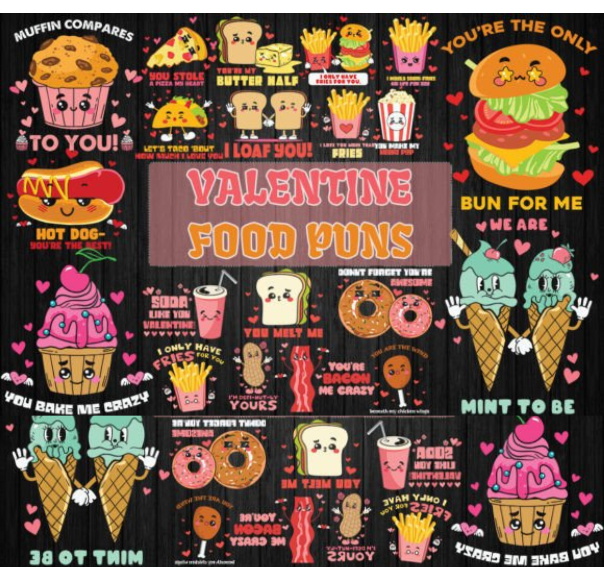 Food Puns Valentine Bundle 20 SVG